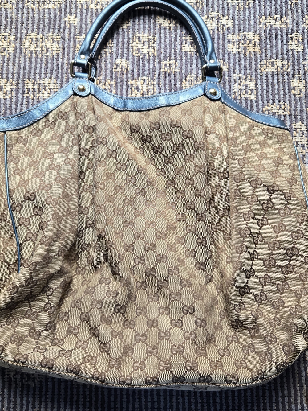 Gucci Brown SUKEY Monogram Canvas Tote Bag